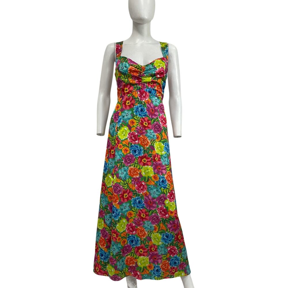 Show Me Your Mumu Vibrant Bright Floral Mina Dress Size M - Picture 2 of 6